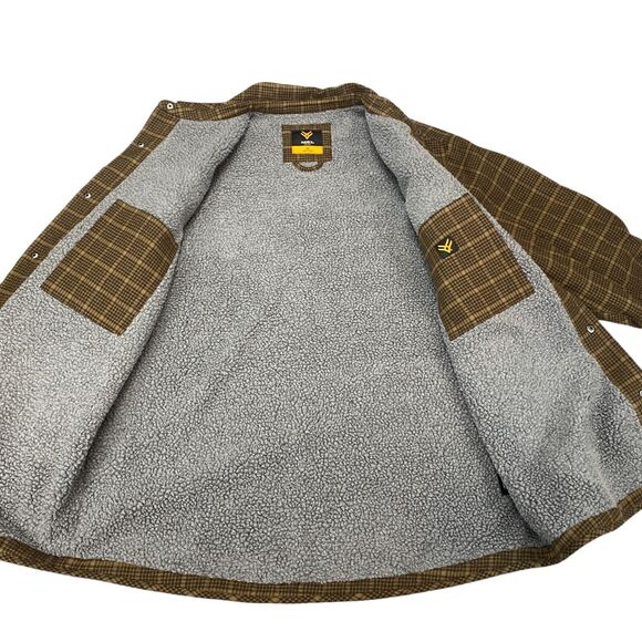 Hawx Work Gear Shacket Mens XL Brown Plaid Sherpa Lined Pockets Snap Button - Picture 10 of 16